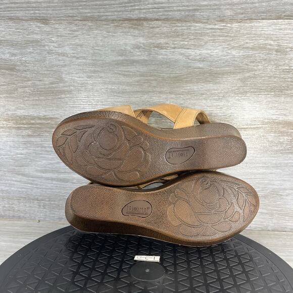 Born Woman’s Ashley Brown Leather Wedge Sandals Size 8 - Picture 10 of 10